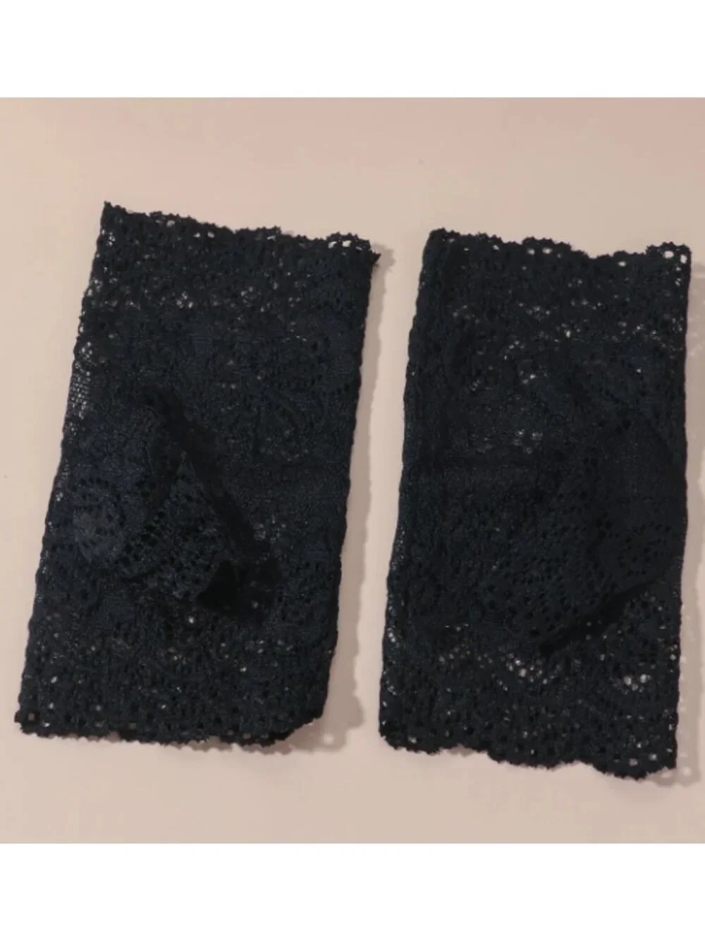 Elegant Black Lace Fingerless Gloves for Women Short Floral Dress Gloves Goth